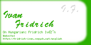 ivan fridrich business card